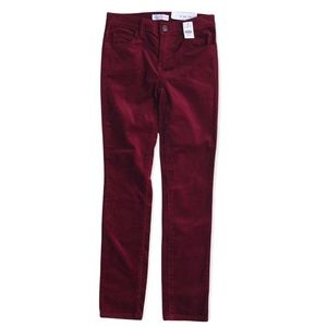 LOFT Burgundy Velvet Skinny Pants-Sz 00/24  NWT